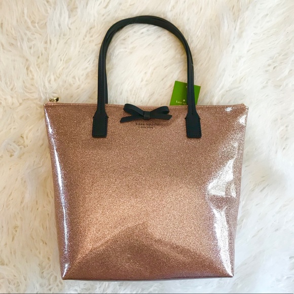 kate spade Handbags - 🆕 Kate Spade sparkle rose gold tote purse